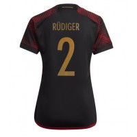 Deutschland Antonio Rudiger #2 Auswärtstrikot Frauen WM 2022 Kurzarm